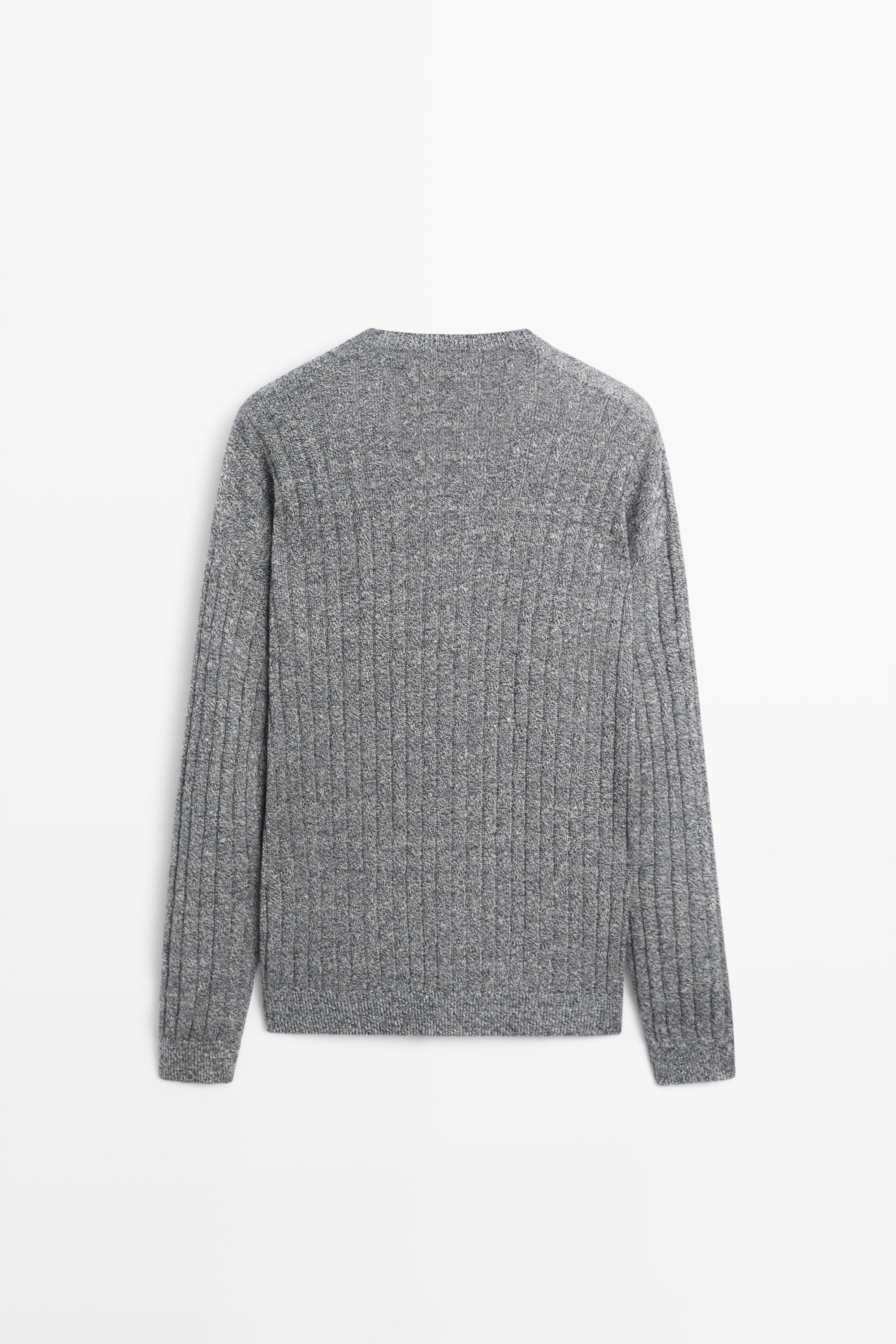Pull en maille moulinée de lin et coton